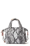 Mz Wallace Animal Print Micro Sutton Tote In Grey Snake