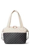 Mz Wallace Medium Sutton Bag In Mushroom/ Black Colorblock