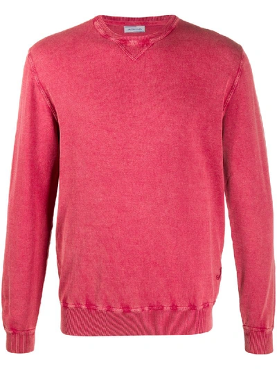 Jacob Cohen Washed Crew-neck Sweatshirt In Red