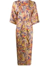 813 PRINTED SILK KIMONO