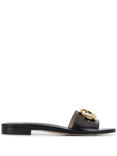 Stuart Weitzman Caicos Slip-on Sandals In Black