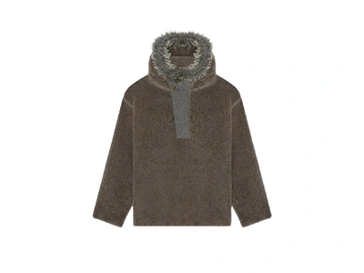 Pre-owned Fear Of God Faux Fur Sherpa Parka Jacket Melange Grey/brown