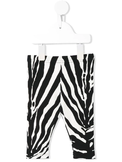 Dolce & Gabbana Babies' Zebra Print Leggings In Black