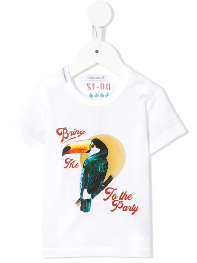 Dolce & Gabbana Babies' Bird-print T-shirt In White