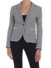 TOMMY HILFIGER STRIPED BEEHIVE JACKET IN WHITE AND BLUE