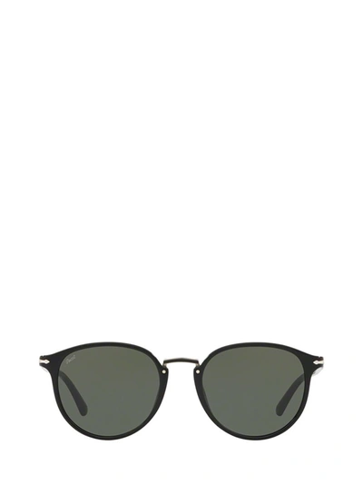 Persol Typewriter Round Frame Sunglasses In Black