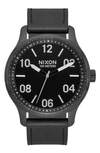 Nixon Men's Patrol Leather Strap Watch 42mm In Black