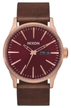 NIXON SENTRY LEATHER STRAP WATCH, 42MM,A1053211