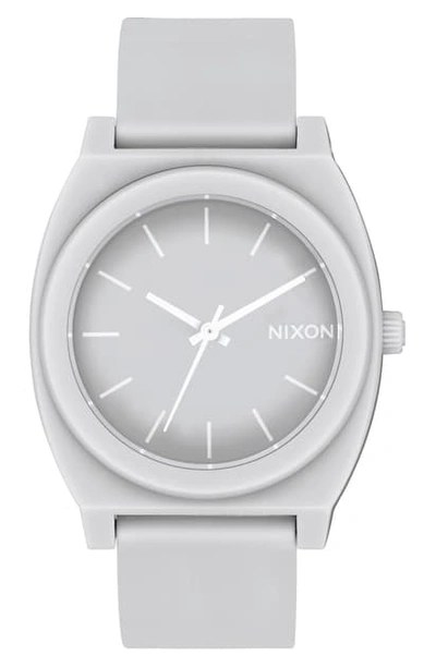 Nixon Time Teller P Polyurethane Strap Watch, 40mm In Cool Gray