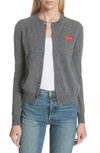 Comme Des Garçons Play Wool Cardigan In Grey