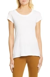 L Agence Cory Scoop Neck Tee In White