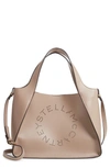 Stella Mccartney Stella Perforated-logo Faux-leather Tote Bag In Moss