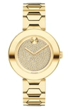 Movado 32mm Bold Crystal Bracelet Watch, Golden In Gold