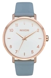 NIXON THE ARROW LEATHER STRAP WATCH, 38MM,A1091-2704-00