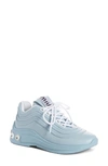 Miu Miu Women's Silver Miu Jewelled Chunky Leather Sneakers In Blue