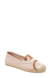 Tory Burch Poppy Logo Espadrille Flat In Sea Shell Pink/ Multi