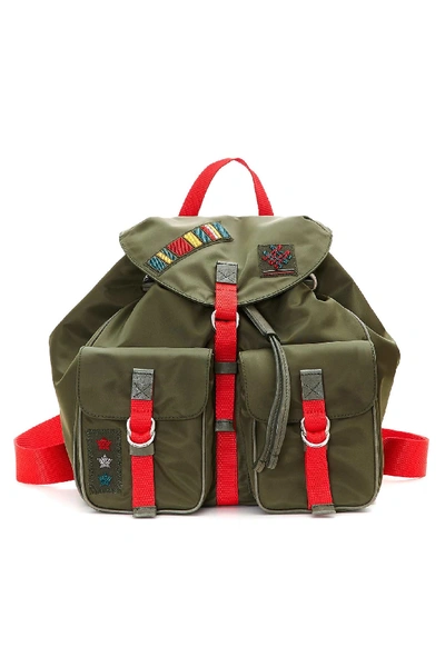 Mr &amp; Mrs Italy Compact Rainproof Army Travel Backpack In London Green