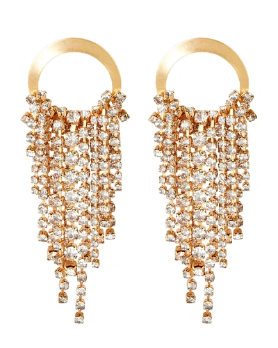 Elizabeth Cole Rowan Crystal Fringe Earrings In Clear