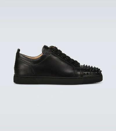 Christian Louboutin Louis Junior Spikes Sneakers In Cm53 Black/black