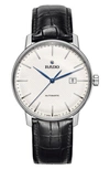RADO COUPOLE CLASSIC AUTOMATIC EMBOSSED LEATHER STRAP WATCH, 41MM,R22876015