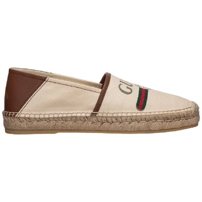 Gucci Canvas Espadrilles With Logo In White