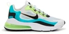 Nike Men's Air Max 270 React Low-top Sneakers In Oracle Aqua Black Ghost Green Washed