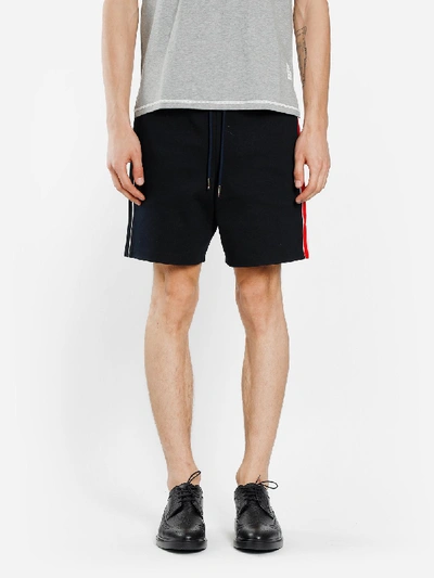 Thom Browne Grosgrain Band Cotton Jersey Shorts In Blue