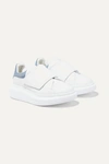 ALEXANDER MCQUEEN SUEDE-TRIMMED LEATHER EXAGGERATED-SOLE trainers