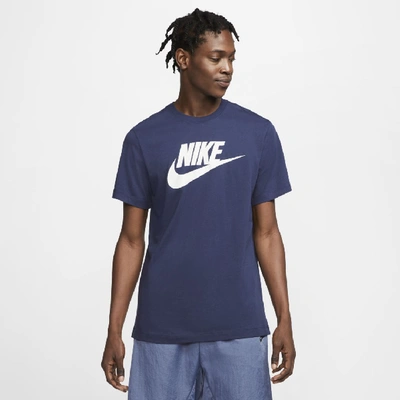 Nike Men's Sportswear Logo T-shirt In White,black,university Red