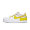 Nike Air Force 1 Shadow Sneakers In White And Yellow In White/barely Rose/platinum Violet/speed Yellow