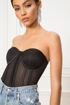 Superdown Jeanine Mesh Corset In Black