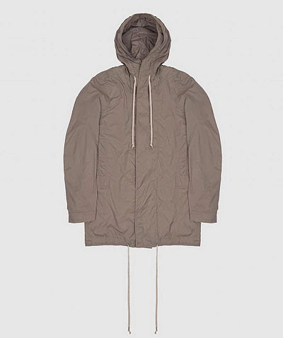 Rick Owens Recycled Nylon Fishtail Parka In Dust
