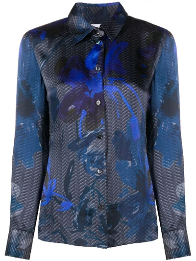 Pre-owned Giorgio Armani 2000s Printed Blouse In Blue