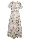 AVANTLOOK Floral Flutter-Sleeve Midi Dress,0400012685354