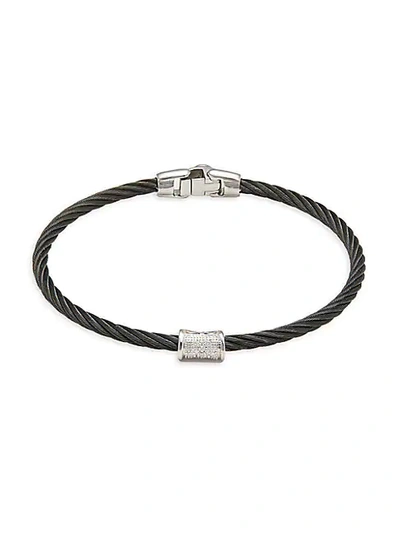 Alor Black Cable, 18k White Gold & Diamond Bracelet