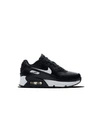 Nike Little Kids Air Max 90 Leather Running Sneakers From Finish Line In Black, White