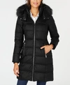 ANDREW MARC HOODED FUR-TRIM PUFFER COAT