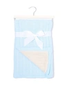 3stories Cable Knit Sherpa Baby Blanket In Blue