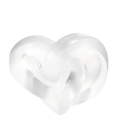 Lalique Hearts Sculpture In White