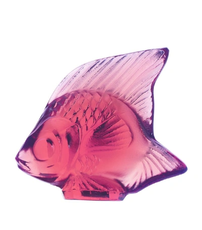 Lalique Crystal Fish Sculpture In Red
