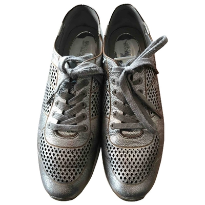 Pre-owned Michael Kors Leather Trainers In Silver