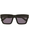 Karen Walker Crystalline Square Frame Sunglasses In Black
