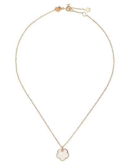 Pasquale Bruni Petit Joli 18k Rose Gold, White Agate, & Diamond Flower Pendant Necklace