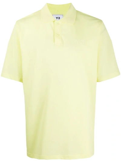 Y-3 Logo Print Polo Shirt In Yellow