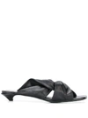Proenza Schouler Knot Square-toe Leather Mules In Black