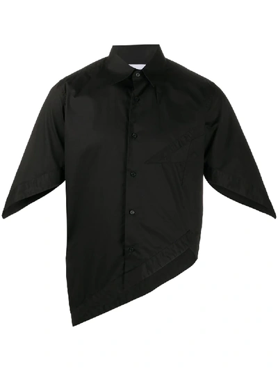 Xander Zhou Asymmetric Hem Shirt In Black