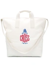 Mark Cross Weatherbird Large Embroidered-logo Canvas Tote Bag In White