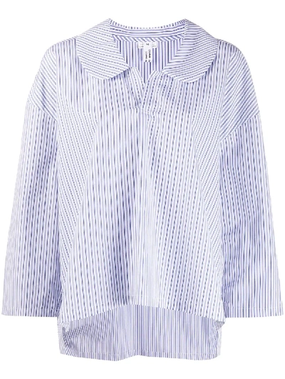 Comme Des Garçons Comme Des Garçons Oversized Striped Shirt In Blue