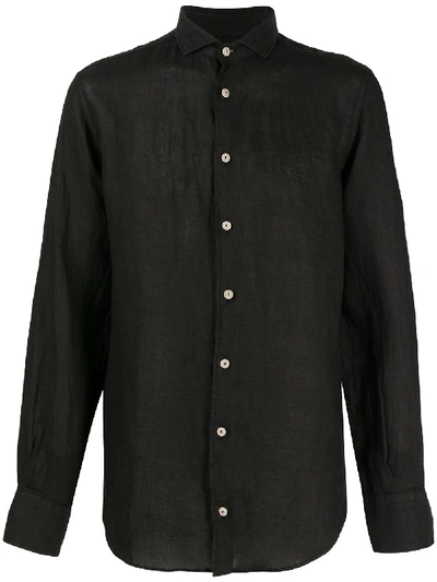 Mc2 Saint Barth Button-up Long-sleeve Shirt In Black