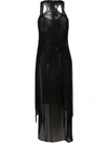 ANN DEMEULEMEESTER SLEEVELESS SHEER DRAPED DRESS